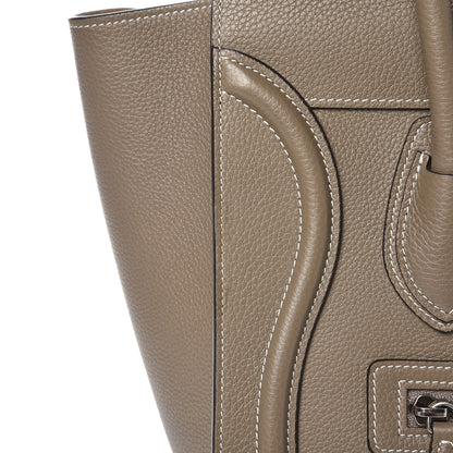 Celine Drummed Calfskin Micro Luggage Souris 14 of 25