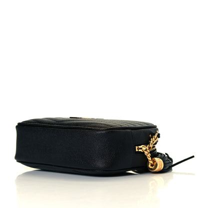 Saint Laurent Grain De Poudre Matelasse Monogram Mini Lou Camera Bag Black 7 of 7