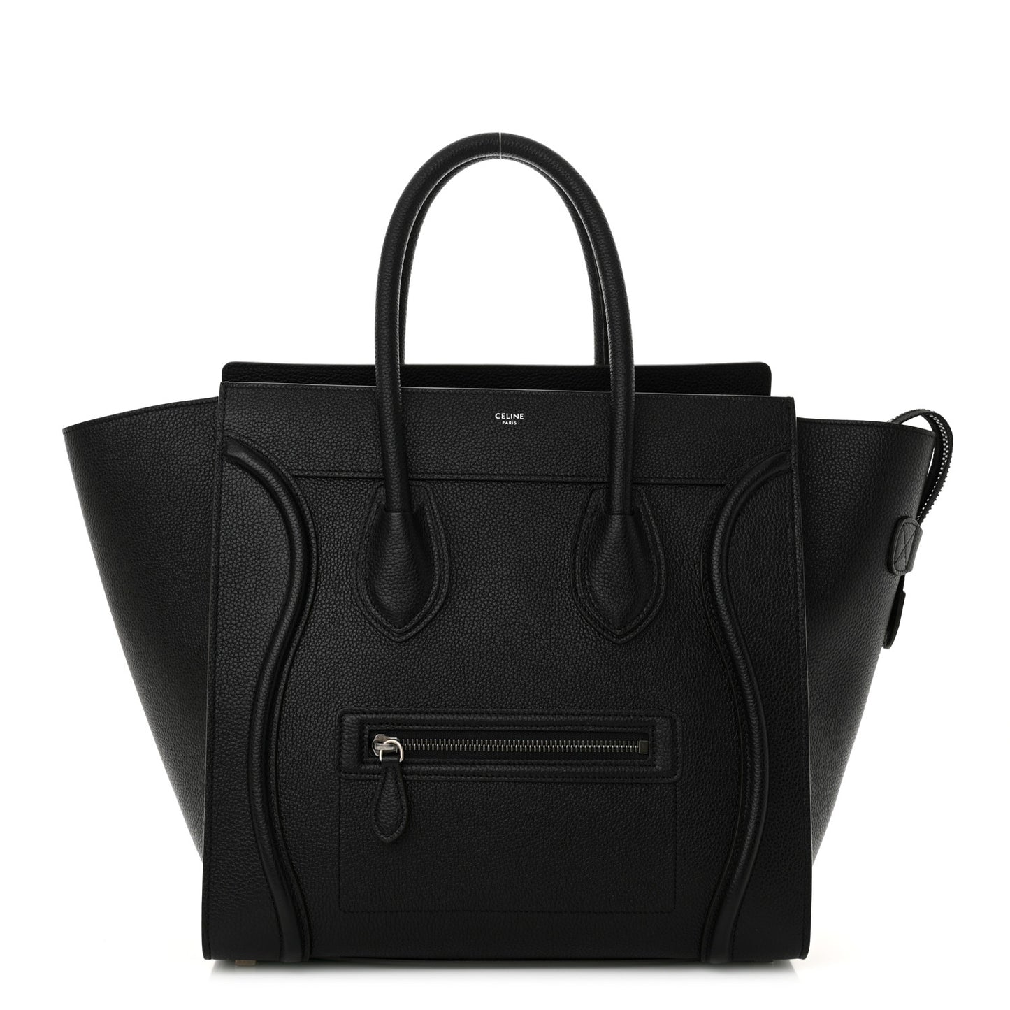Drummed Calfskin Mini Luggage Black