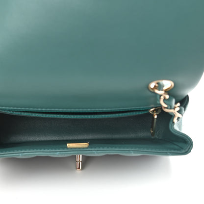 Chanel Lambskin Quilted Mini Rectangular Flap Dark Green 4 of 8