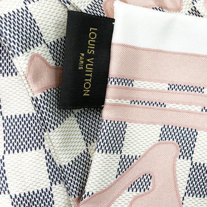 Louis Vuitton Silk Damier Azur Tahitienne Bandeau Rose Ballerine 3 of 4