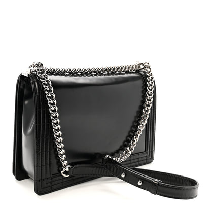 Chanel Glazed Calfskin Large Boy Flap Black 3 of 10
