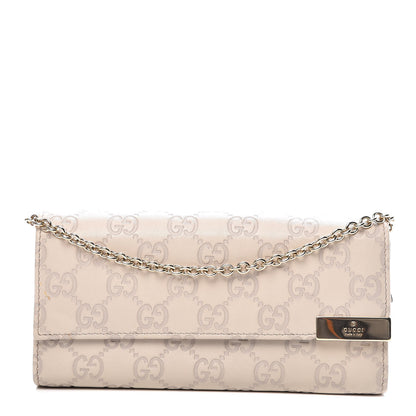 Gucci Guccissima Signature Dice Chain Wallet Off White 1 of 7