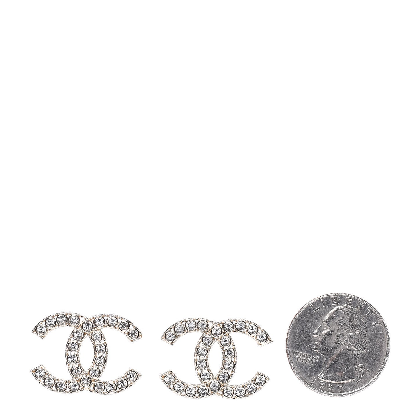 Crystal CC Large Stud Earrings Gold