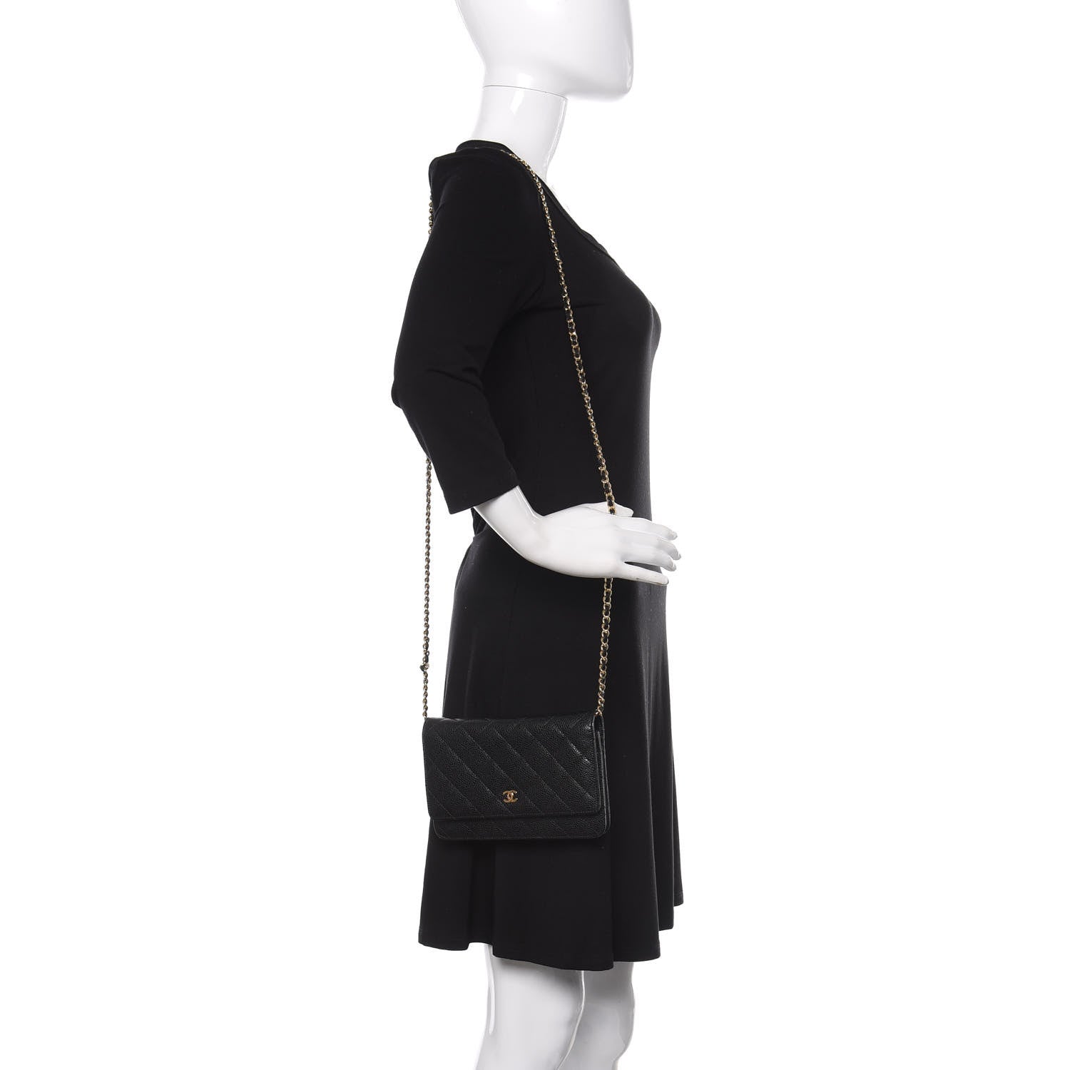 Chanel Caviar Quilted Wallet On Chain WOC Black 2 of 12