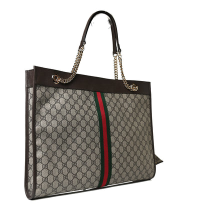 Gucci GG Supreme Monogram Large Rajah Chain Tote Beige New Acero 3 of 13