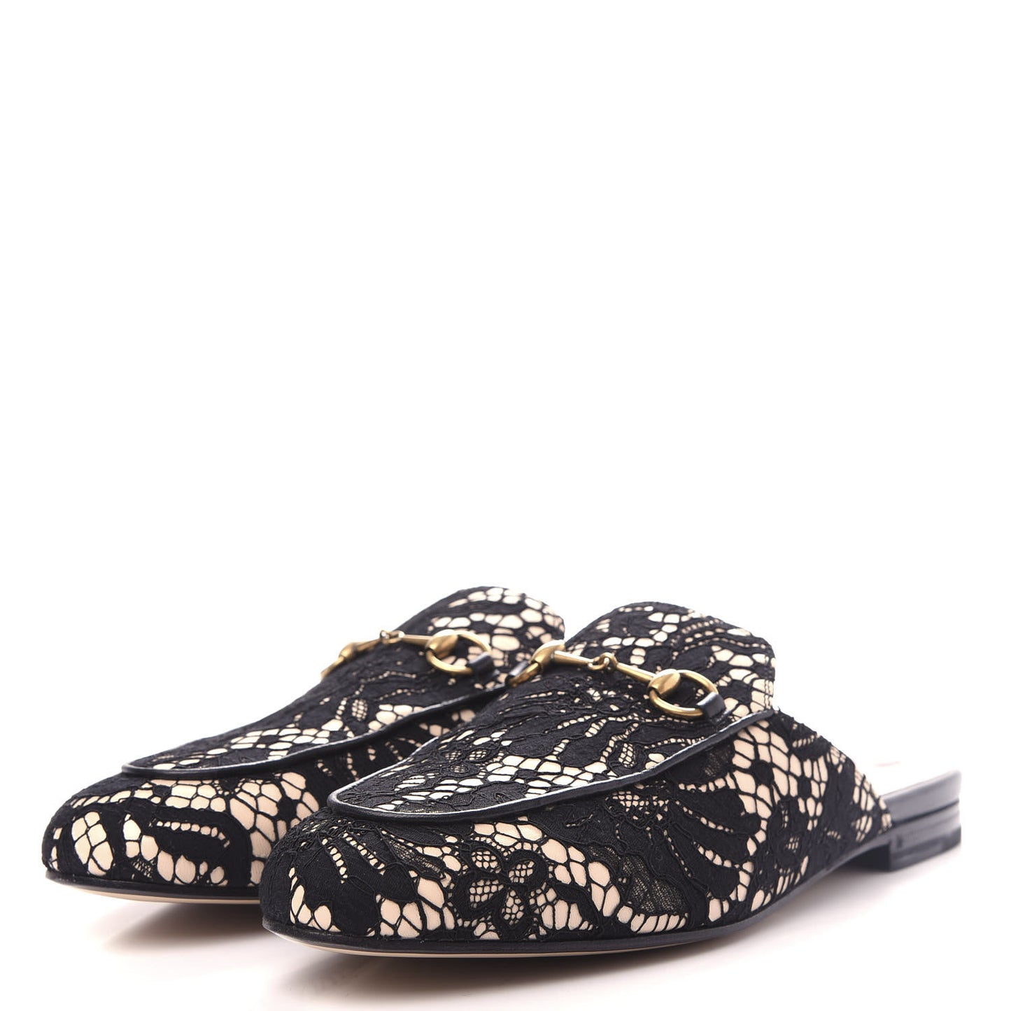 Lace Malaga Kid Womens Princetown Slippers 40 Black Skin Rose