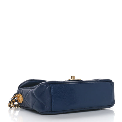 Chanel Caviar Quilted Small Twist Your Buttons Flap Blue 4 of 11