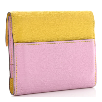 Hermes Chevre Mysore Mini Clic Card Holder Mauve Sylvestre Jaune de Naples 3 of 6
