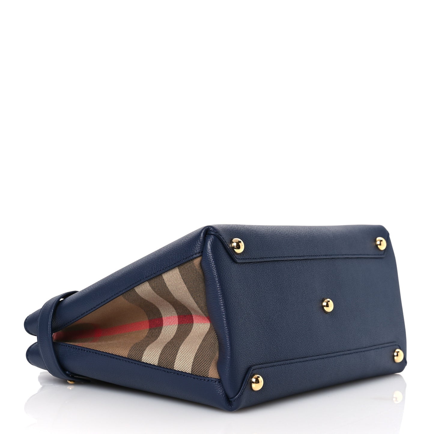 Derby Calfskin Vintage Check Medium Banner Tote Regency Blue