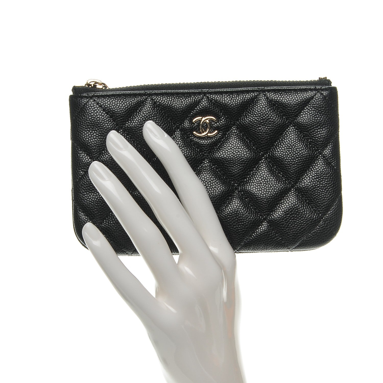 Chanel Caviar Quilted Small Cosmetic Case Black 2 of 7