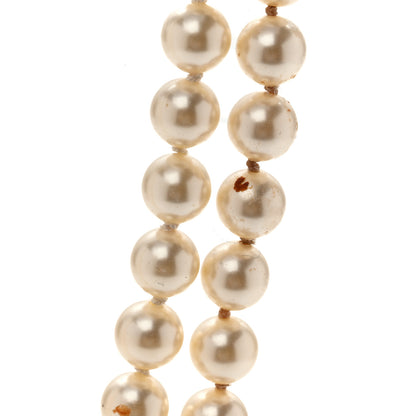 Chanel Graduated Pearl CC Long Necklace Silver 5 of 7