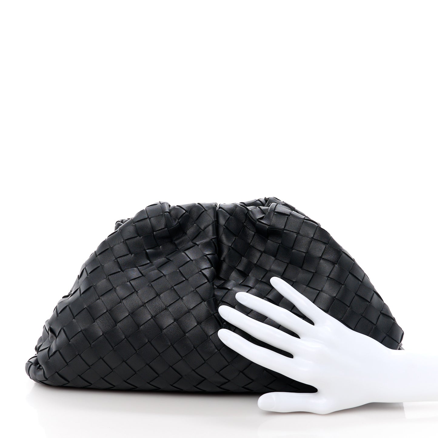 Nappa Maxi Intreccio The Pouch Oversized Clutch Black
