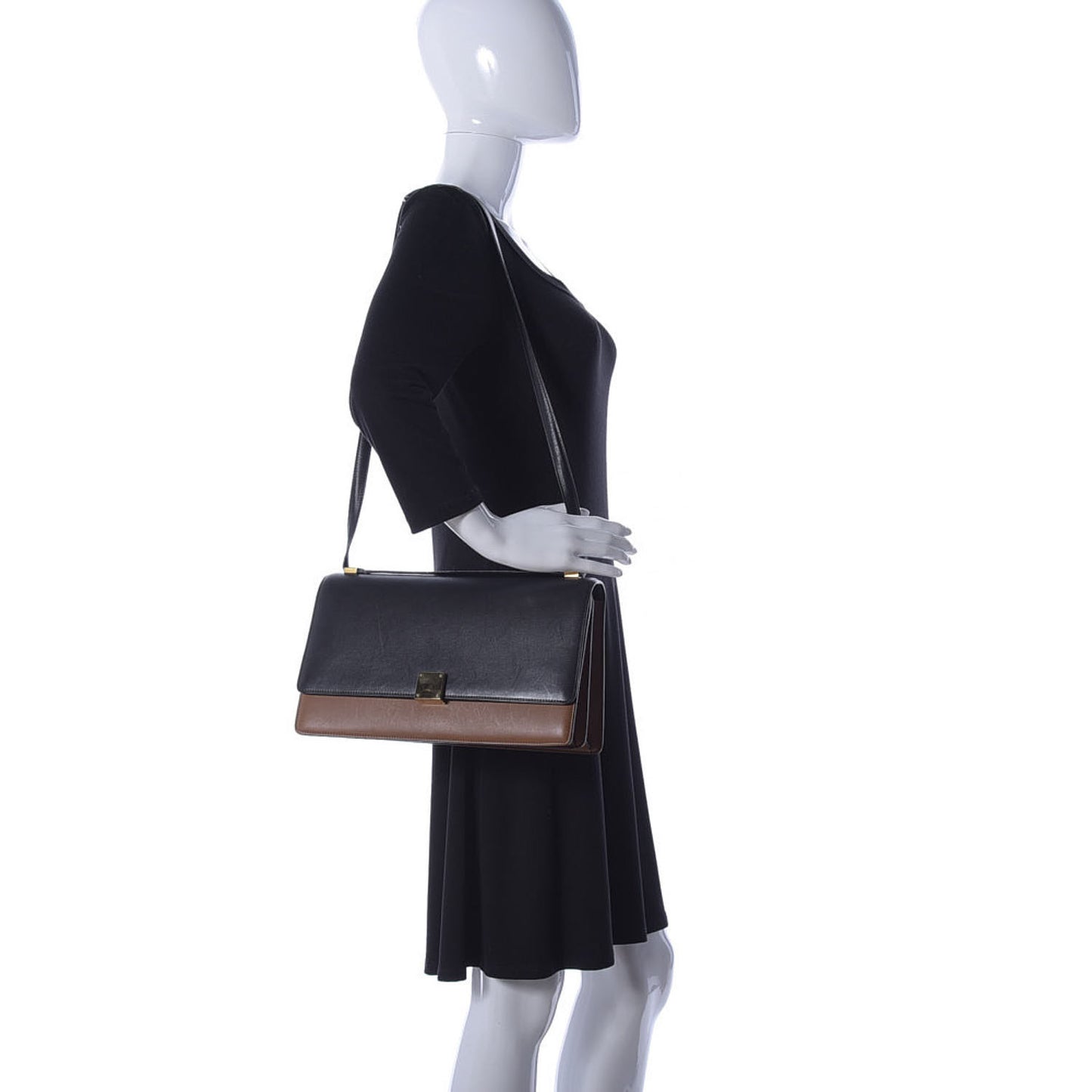 Calfskin Medium Bi-Color Case Flap Camel