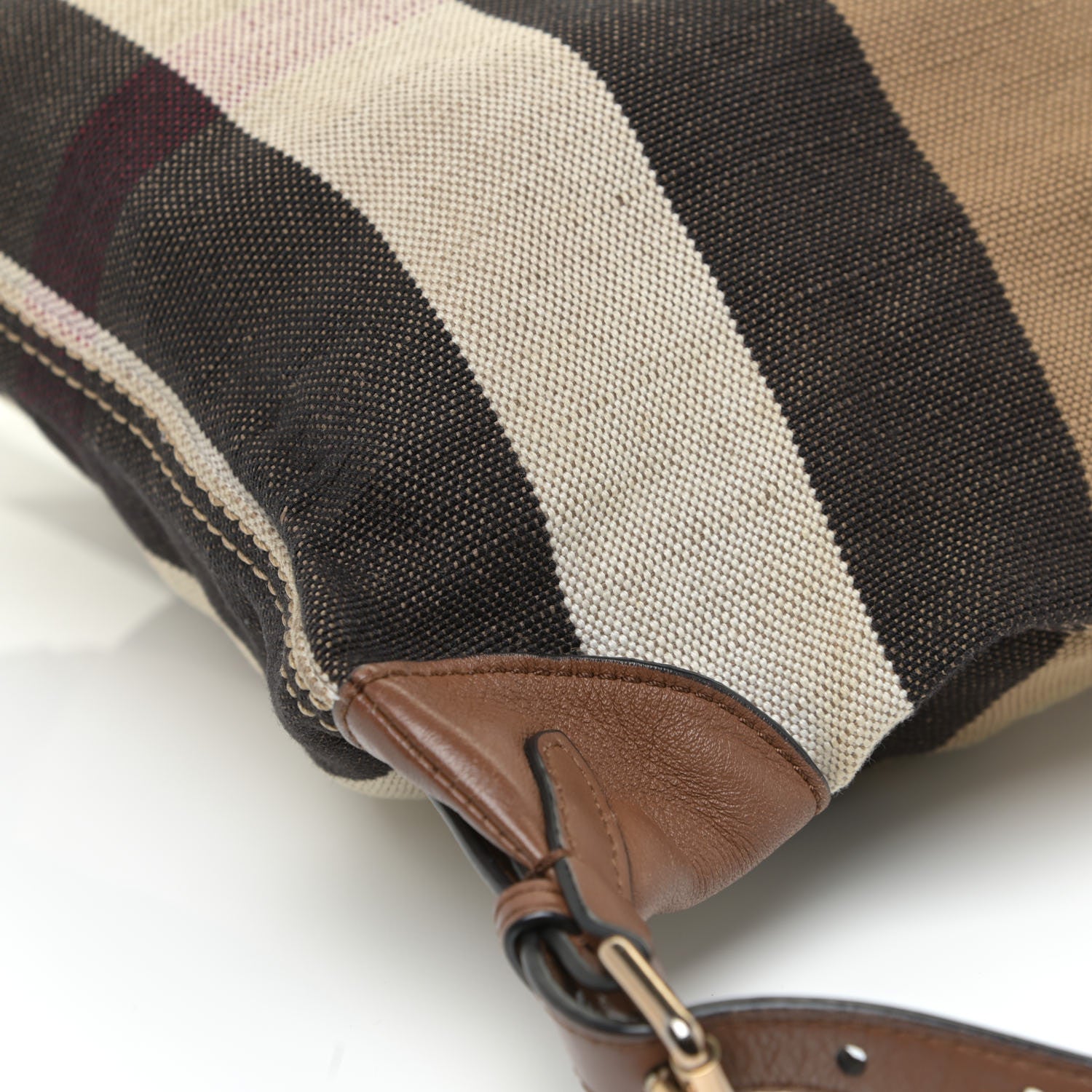 Burberry Overdyed Canvas Mega Check Medium Chiltern Backpack Tan 9 of 22