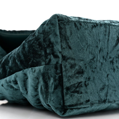 Saint Laurent Crushed Velvet Quilted Small Loulou Puffer Monogram Chain Satchel Emerald Vert 9 of 10