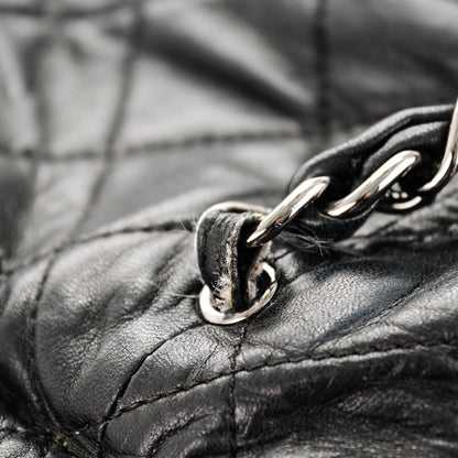 Chanel Lambskin Quilted Sharpei Shopping Tote Black 8 of 9