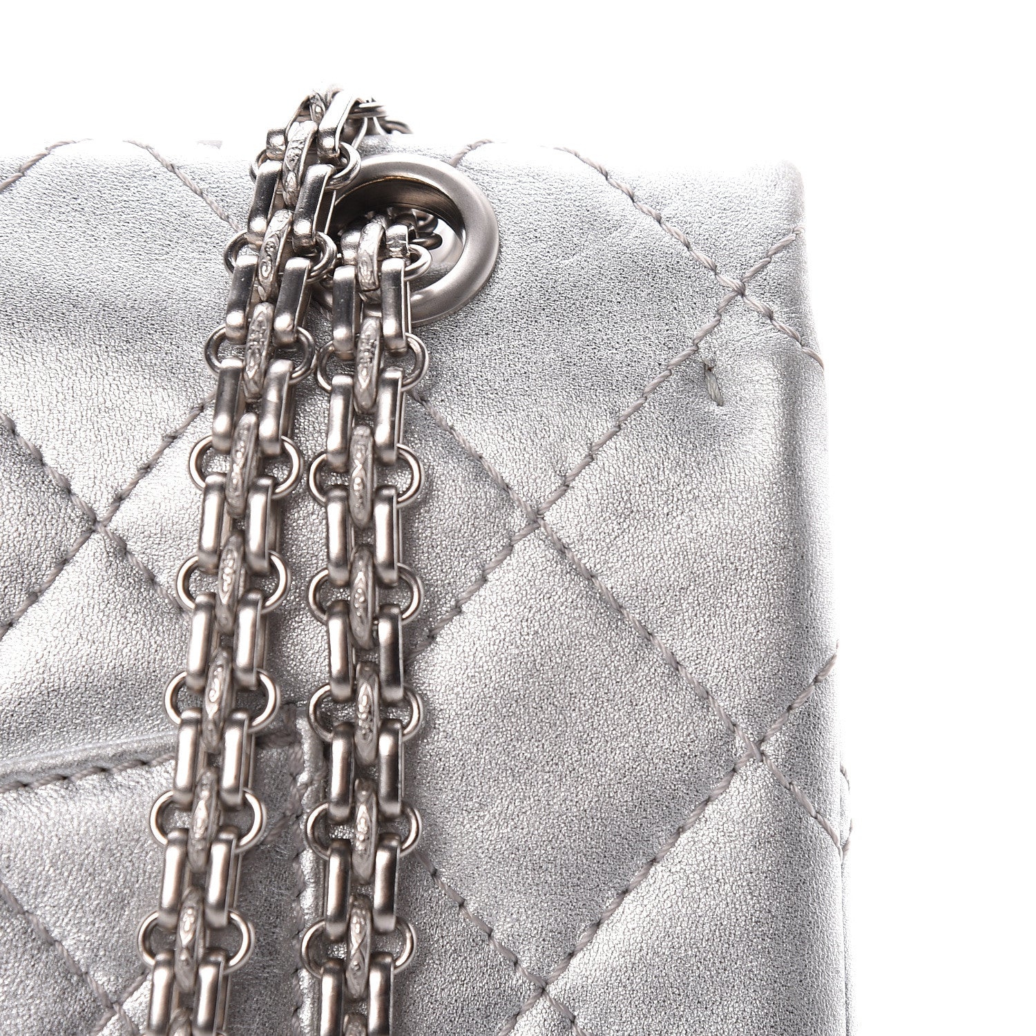 Chanel Metallic Lambskin Quilted 2.55 Reissue 227 Flap Silver 13 of 14