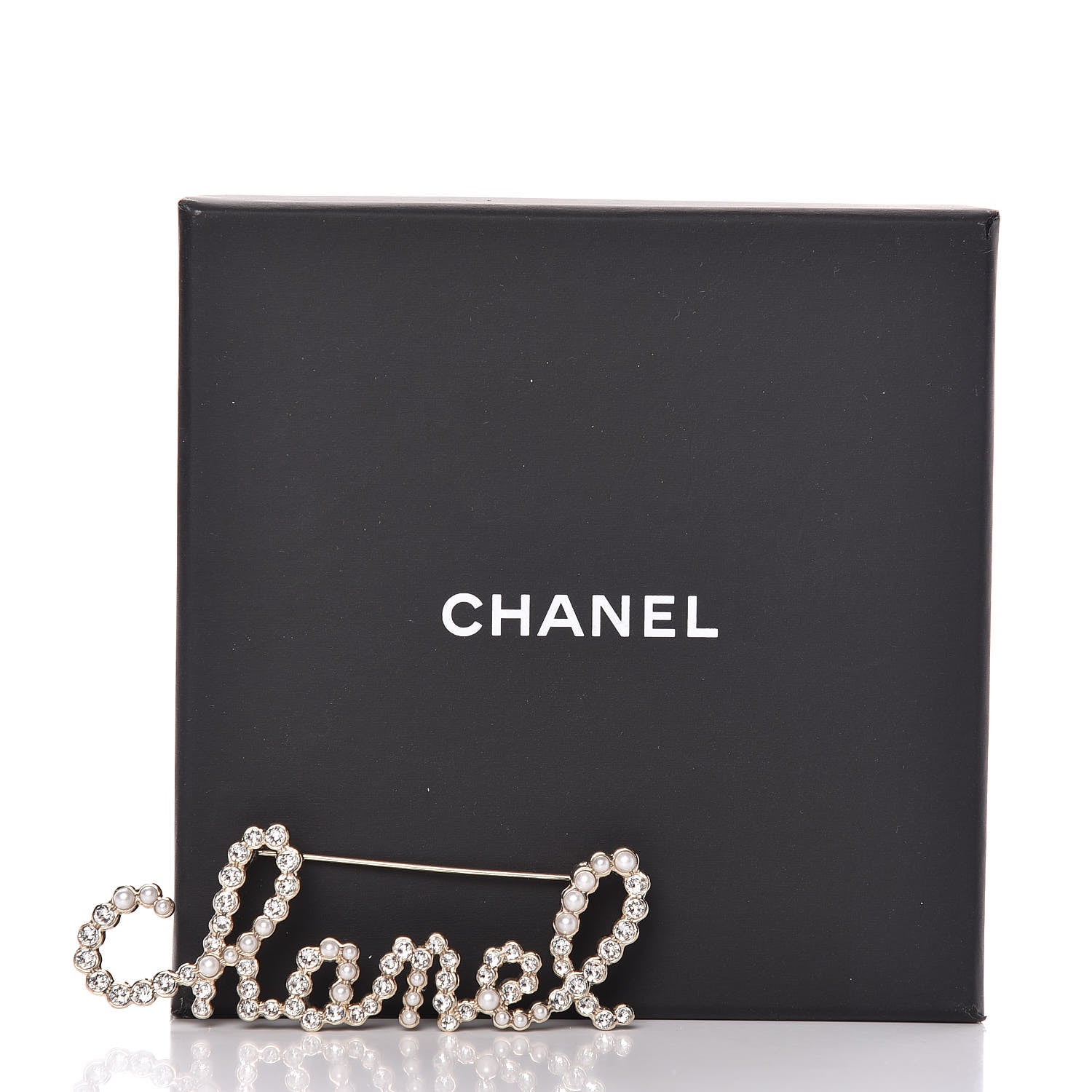 Chanel Metal Glass Swirling Pearls Brooch Pin Gold 5 of 5