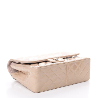 Chanel Patent Calfskin Quilted Jumbo Double Flap Beige 5 of 10