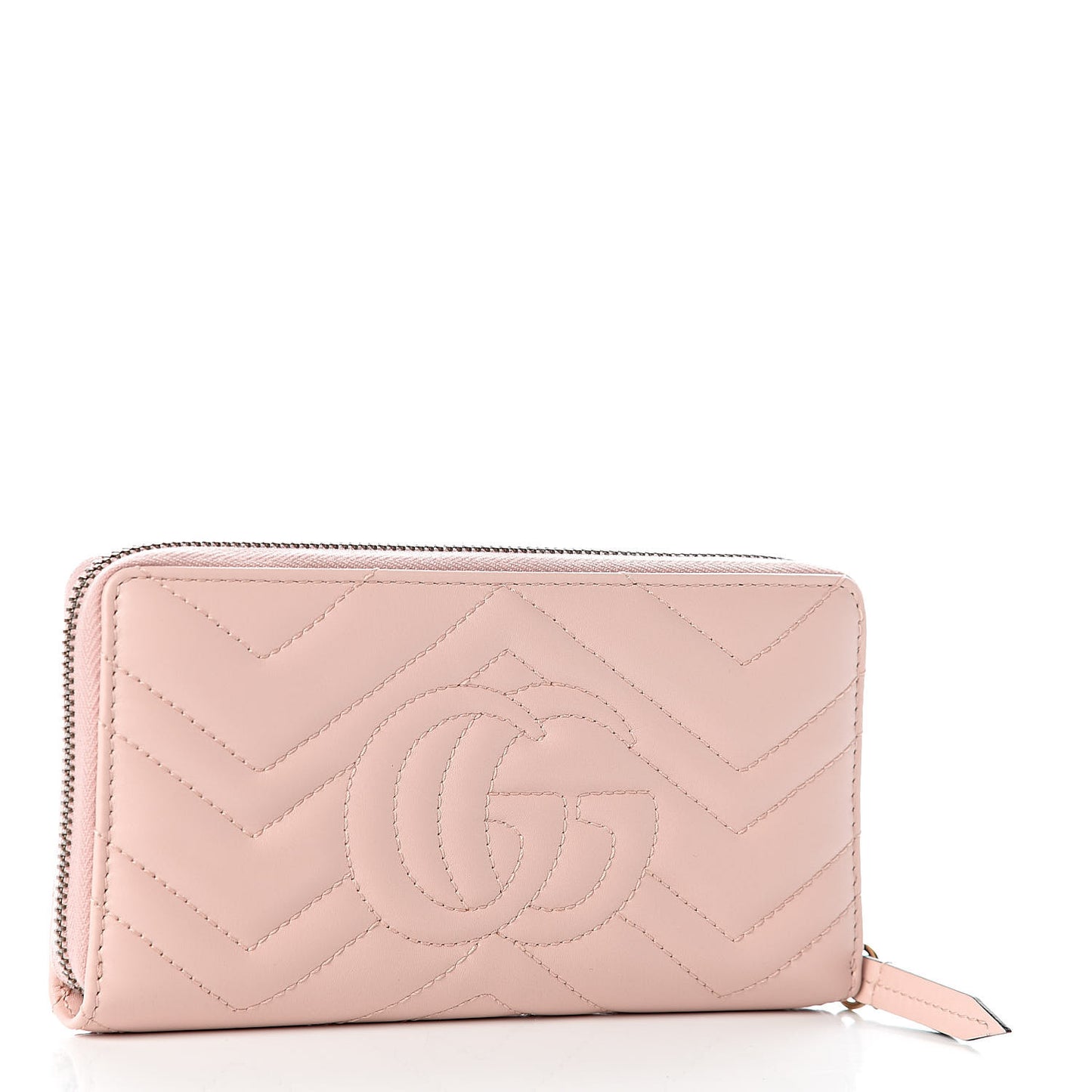 Calfskin Matelasse GG Marmont Zip Around Wallet Perfect Pink