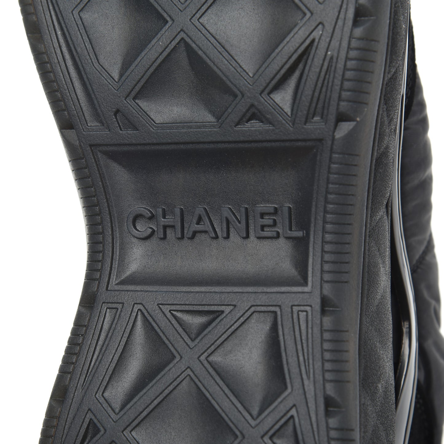 Nylon Suede Calfskin CC Sneakers 40.5 Black