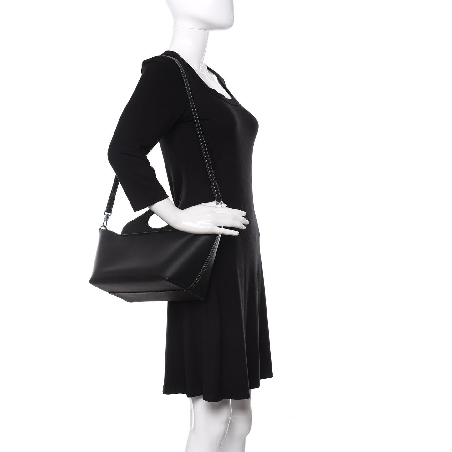 Soft Calfskin Mini Pocket Cabas Tote Black