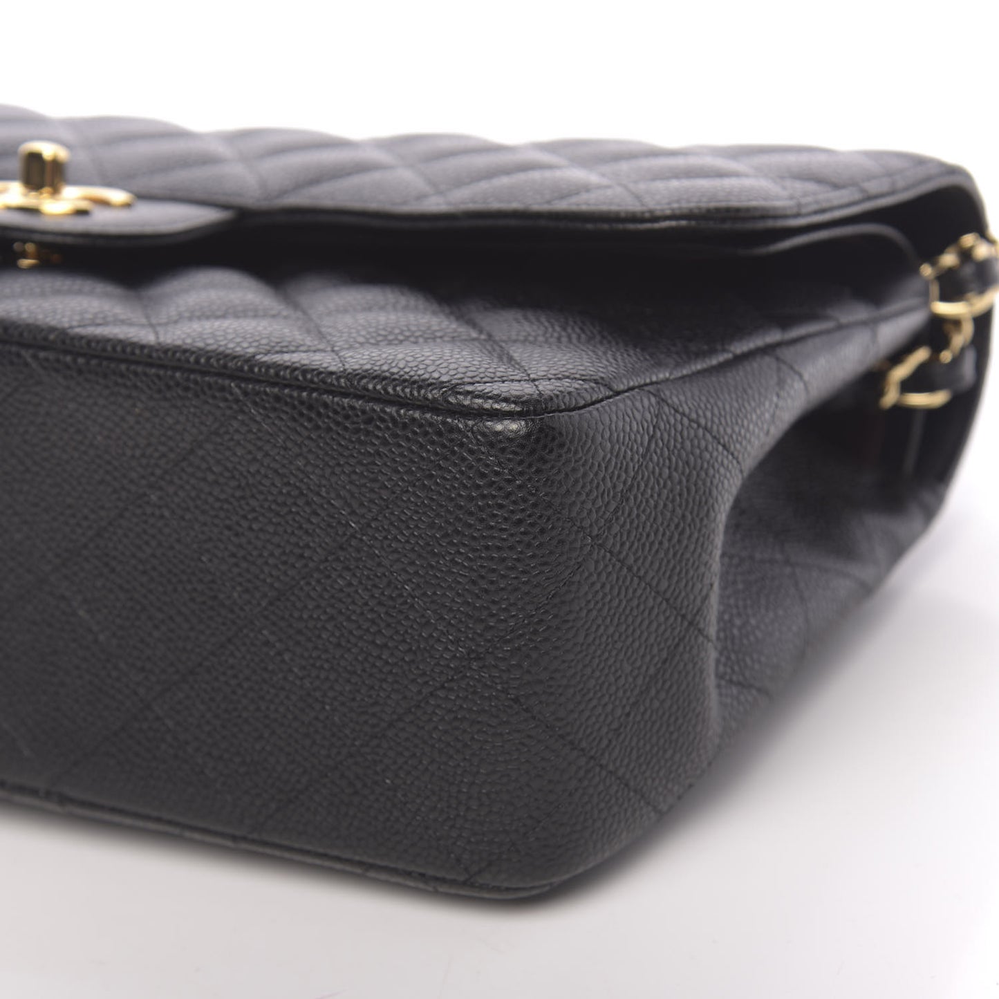 Caviar Quilted Jumbo Double Flap Black