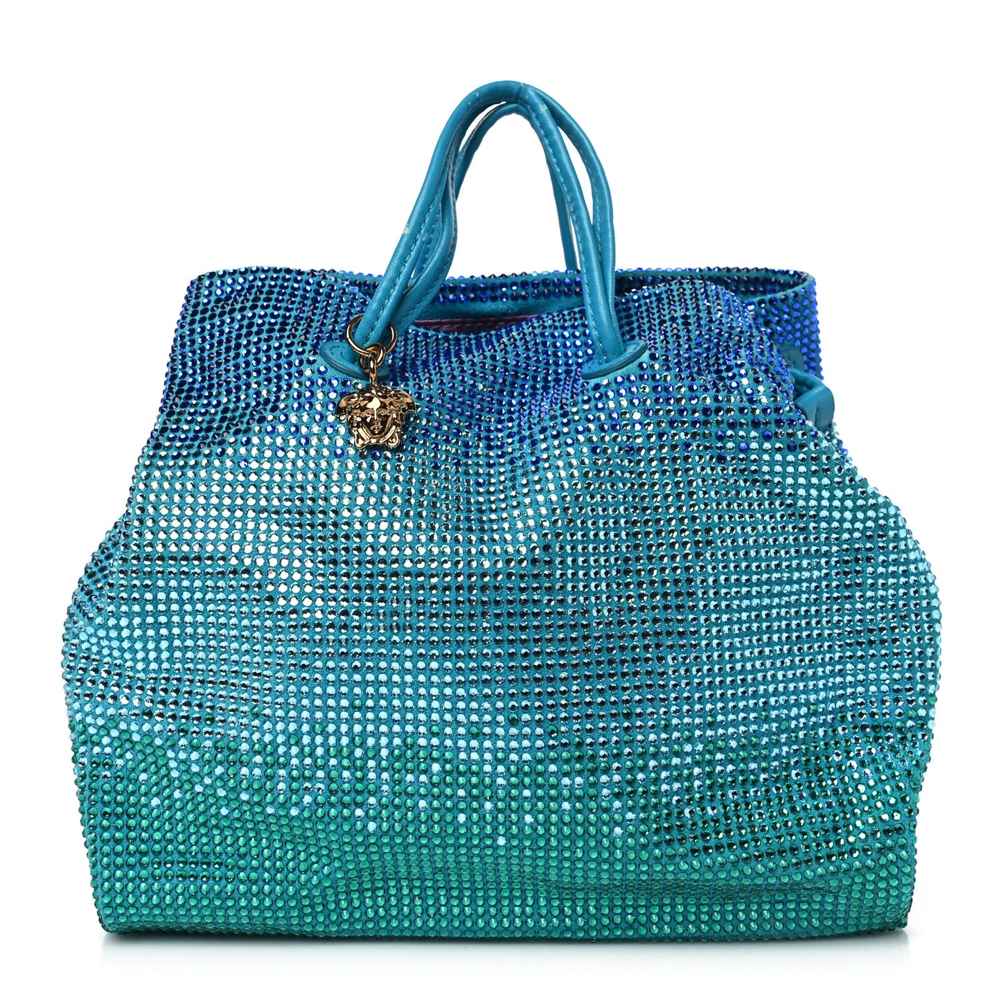 Suede Crystal Pouch Blue Multicolor