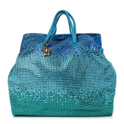 Versace Suede Crystal Pouch Blue Multicolor 1 of 12