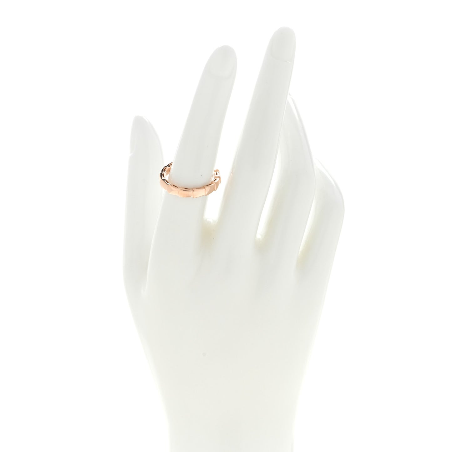 18K Rose Gold Serpenti Viper Band Ring 54 6.75