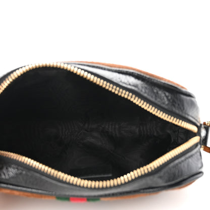 Gucci Suede Patent Web Mini Ophidia Shoulder Bag Nocciola Black 5 of 9