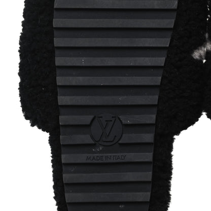 Louis Vuitton Shearling Paseo Flat Comfort Mule 37 Black 6 of 8
