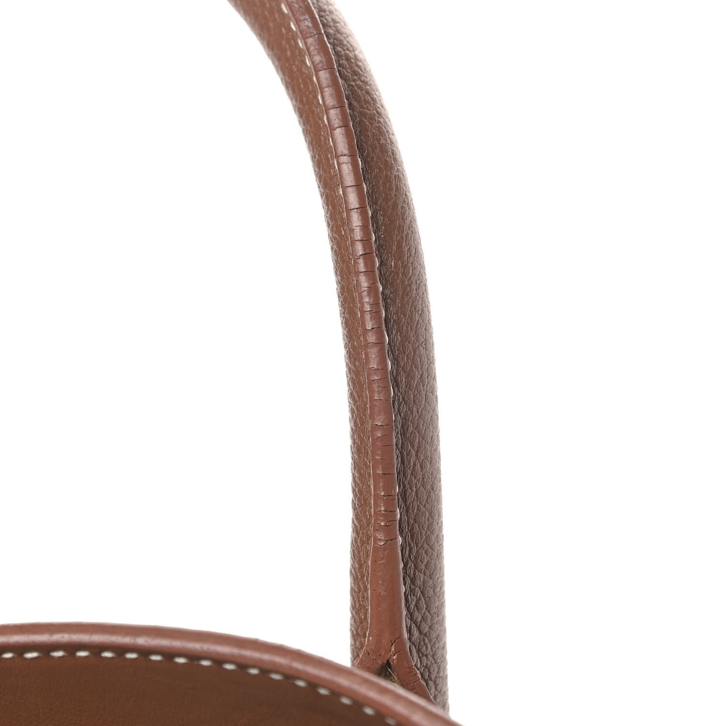 Grained Calfskin Topstitch Small Classic Sac De Jour Taupe