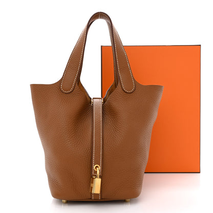 Hermes Taurillon Clemence Picotin Lock 18 PM Gold 11 of 11