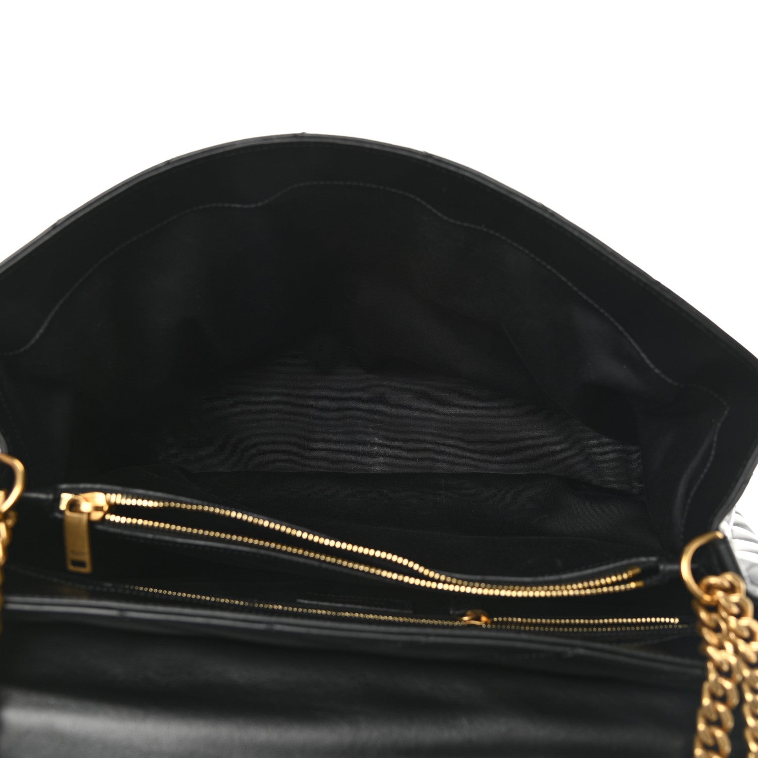 Saint Laurent Calfskin Y Quilted Monogram Large Loulou Chain Satchel Black 5 of 9