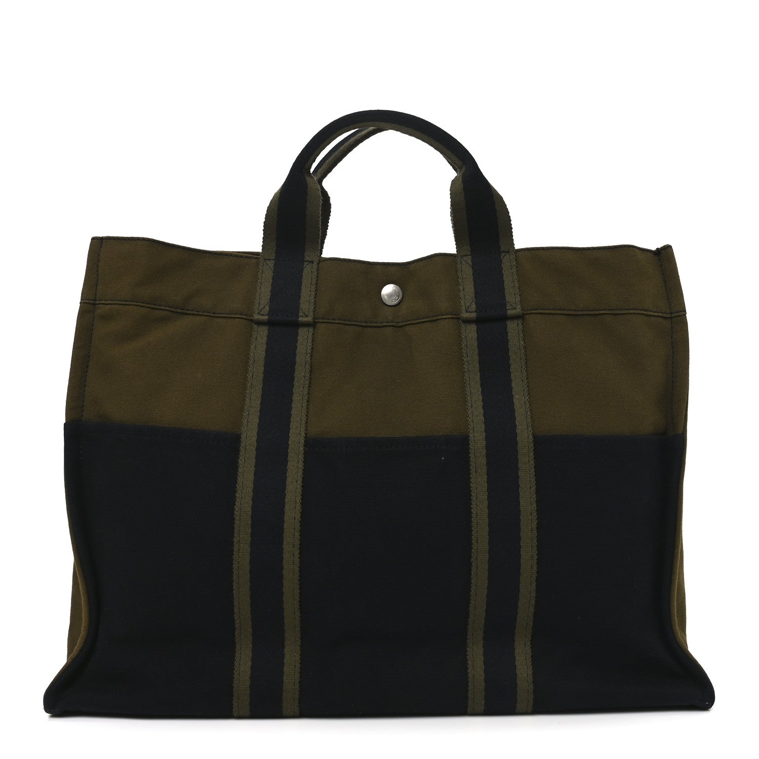 Hermes Canvas Fourre Tout MM Navy Green 2 of 17