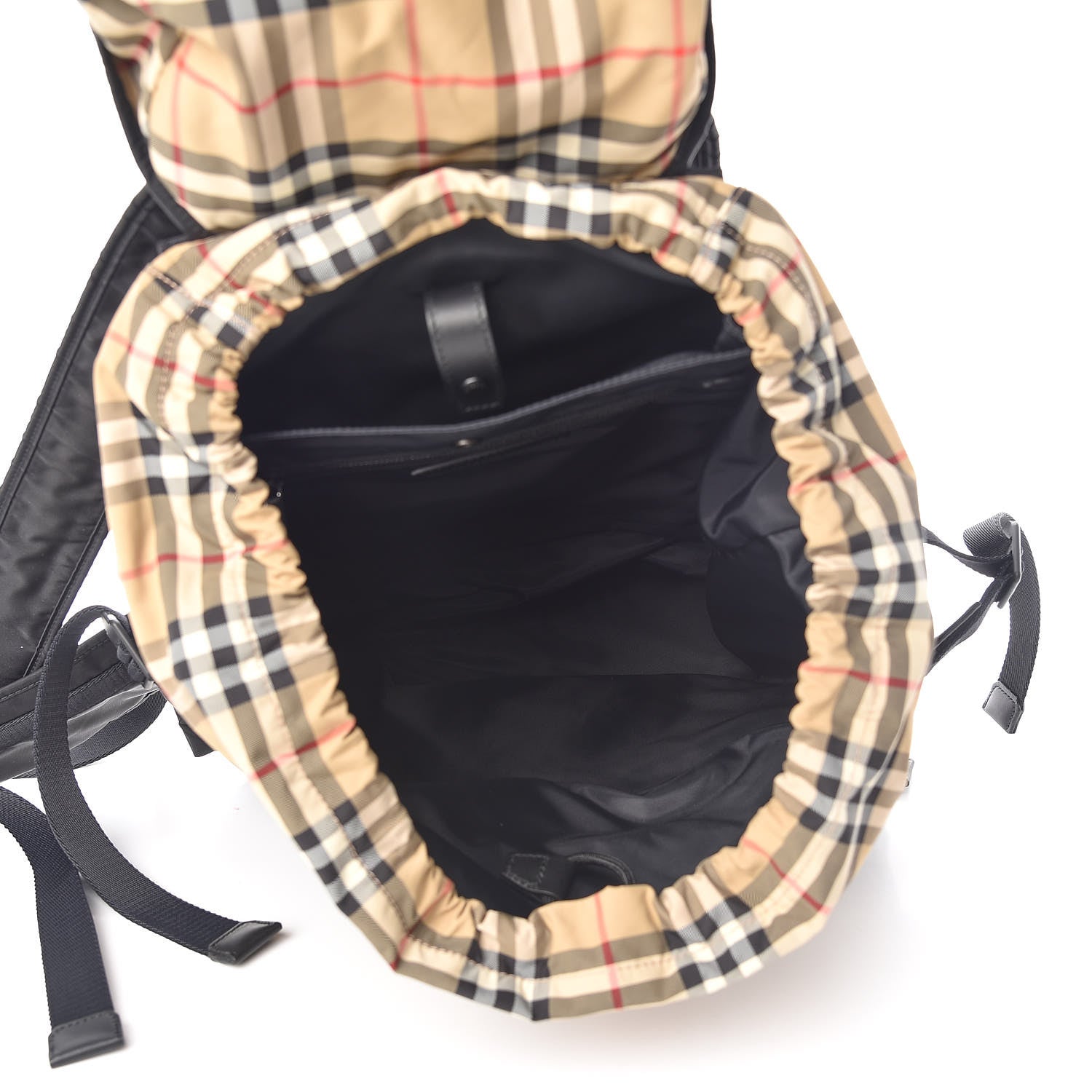 Burberry Nylon Vintage Check Logo Print Backpack Black Archive Beige 5 of 9
