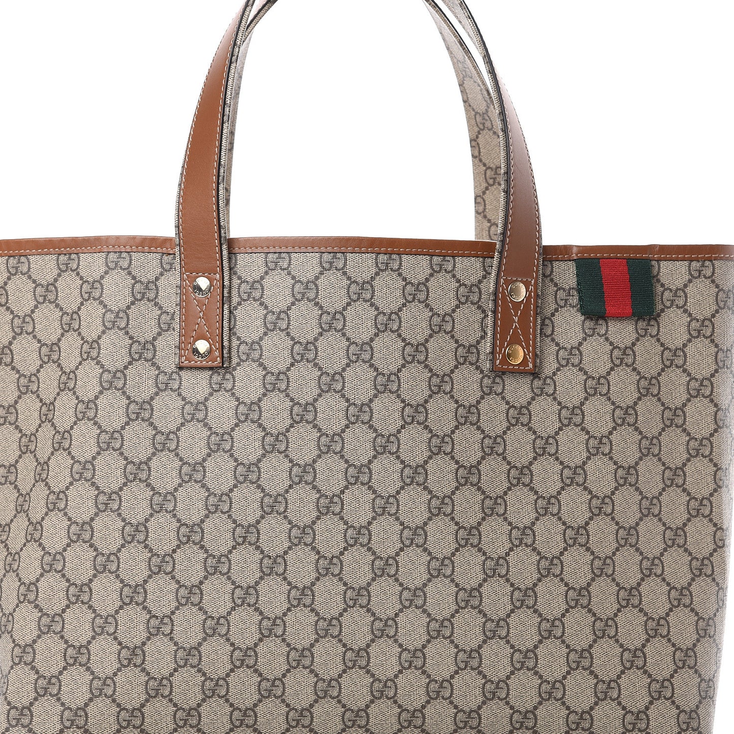 GG Plus Monogram Medium Signature Web Loop Tote Brown