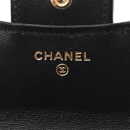 Chanel Lambskin Quilted Top Handle Flap Coin Purse With Chain Black 8 of 12