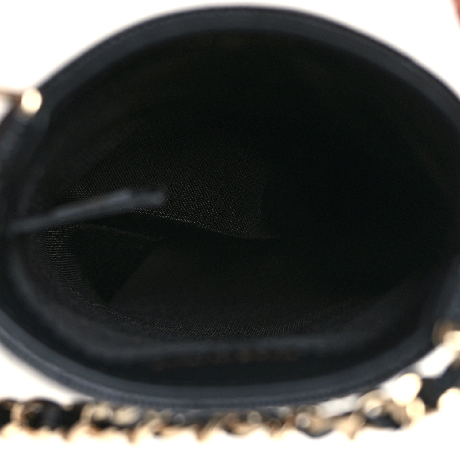 Chanel Caviar Quilted French New Wave Phone Holder With Chain Black 5 of 11