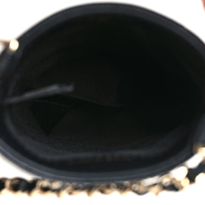 Chanel Caviar Quilted French New Wave Phone Holder With Chain Black 5 of 11