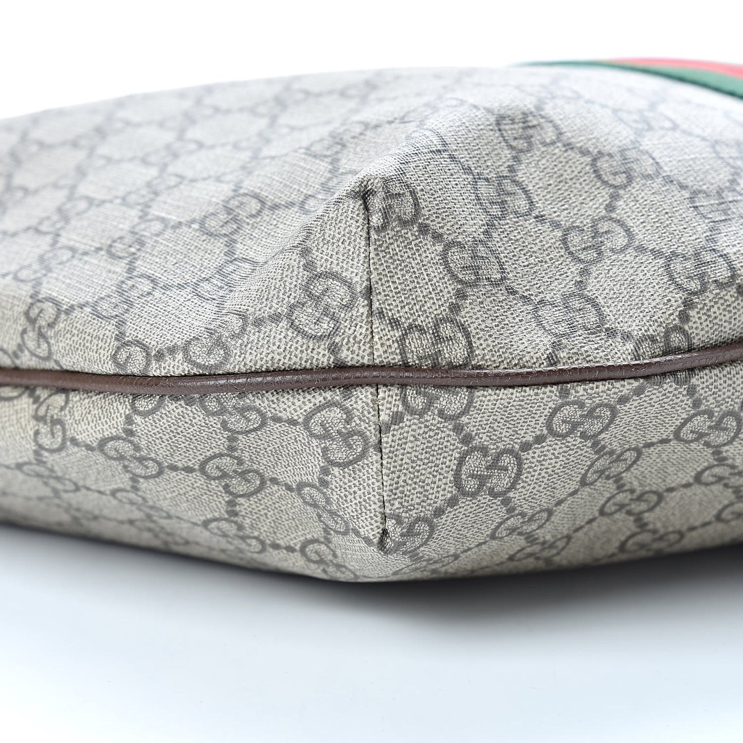 GG Supreme Monogram Web Ophidia Half Moon Hobo Brown