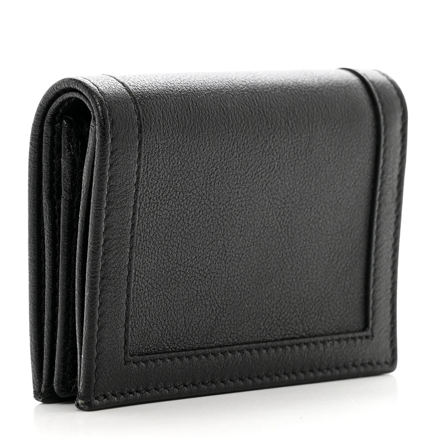 Wonka Grain Calfskin Diana Card Case Wallet Black