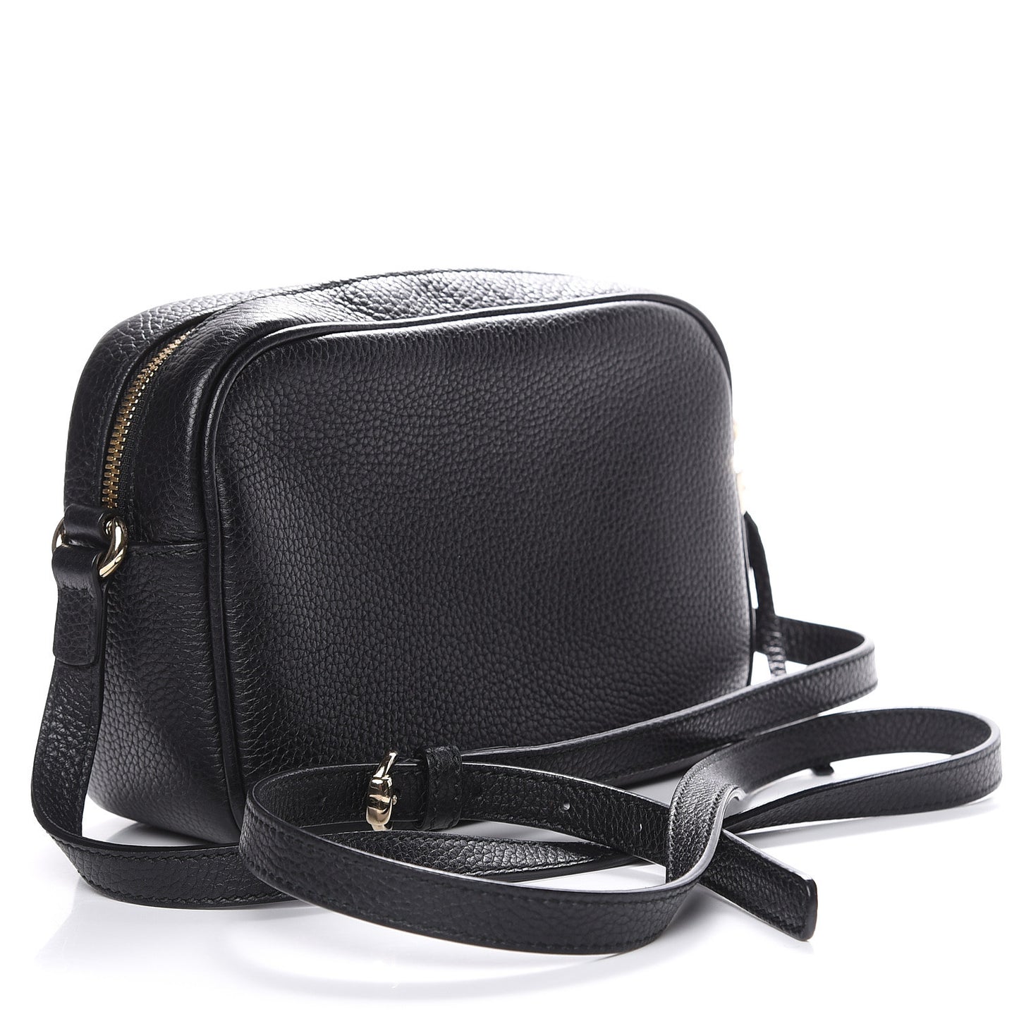 Pebbled Calfskin Small Soho Disco Bag Black