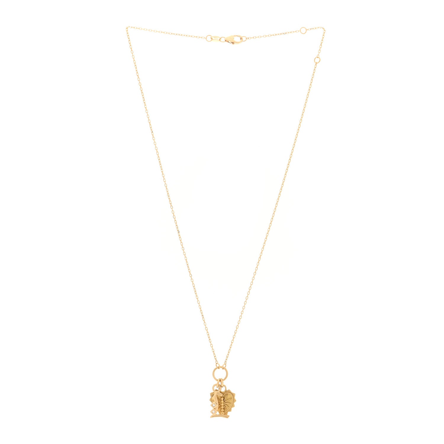 Foundrae 18K Yellow Gold Diamond True Love Reflection Initial L Drop Pendant Necklace 3 of 5