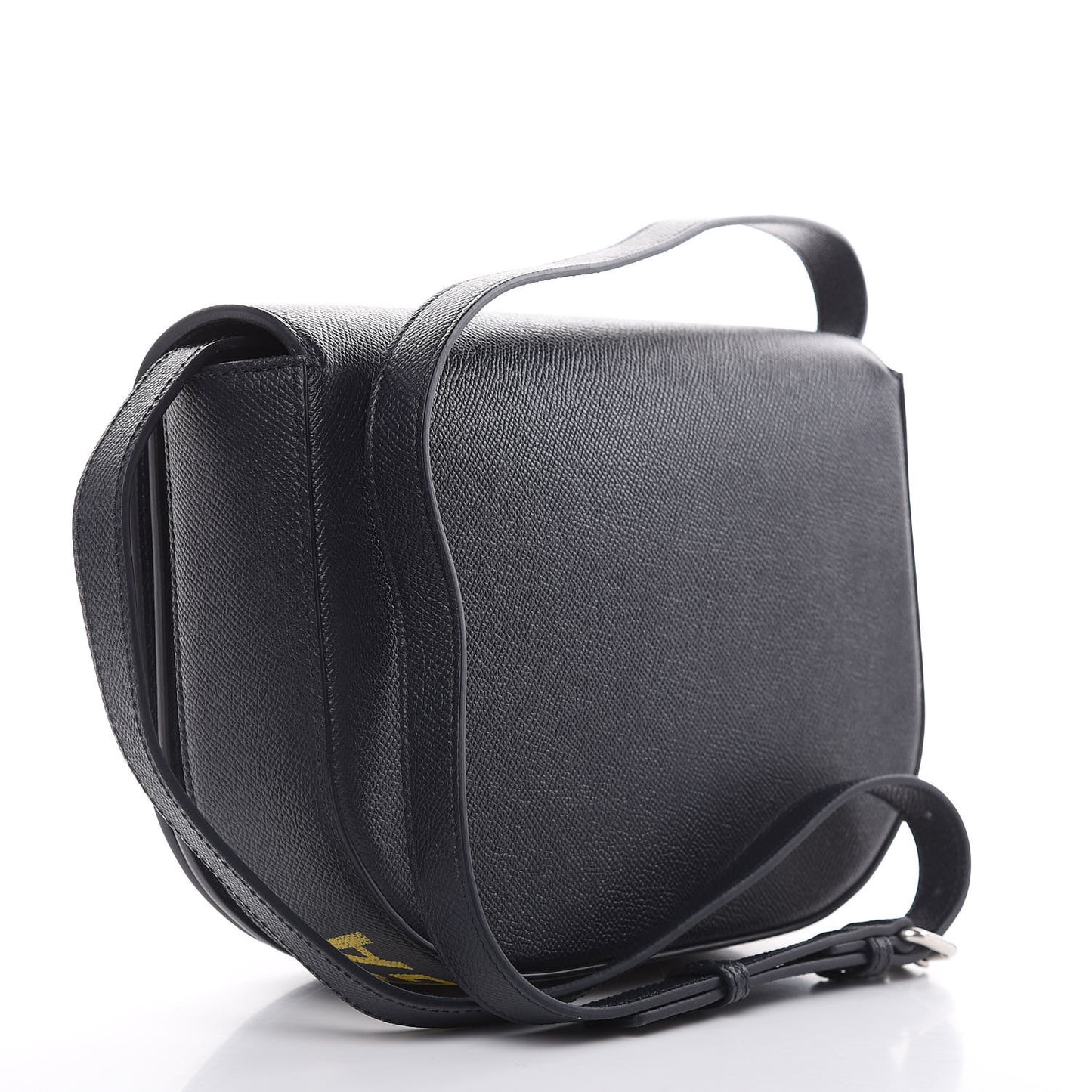 Signature Grained Calfskin Logo S Ville Day Bag Bleu Tempete Jaune