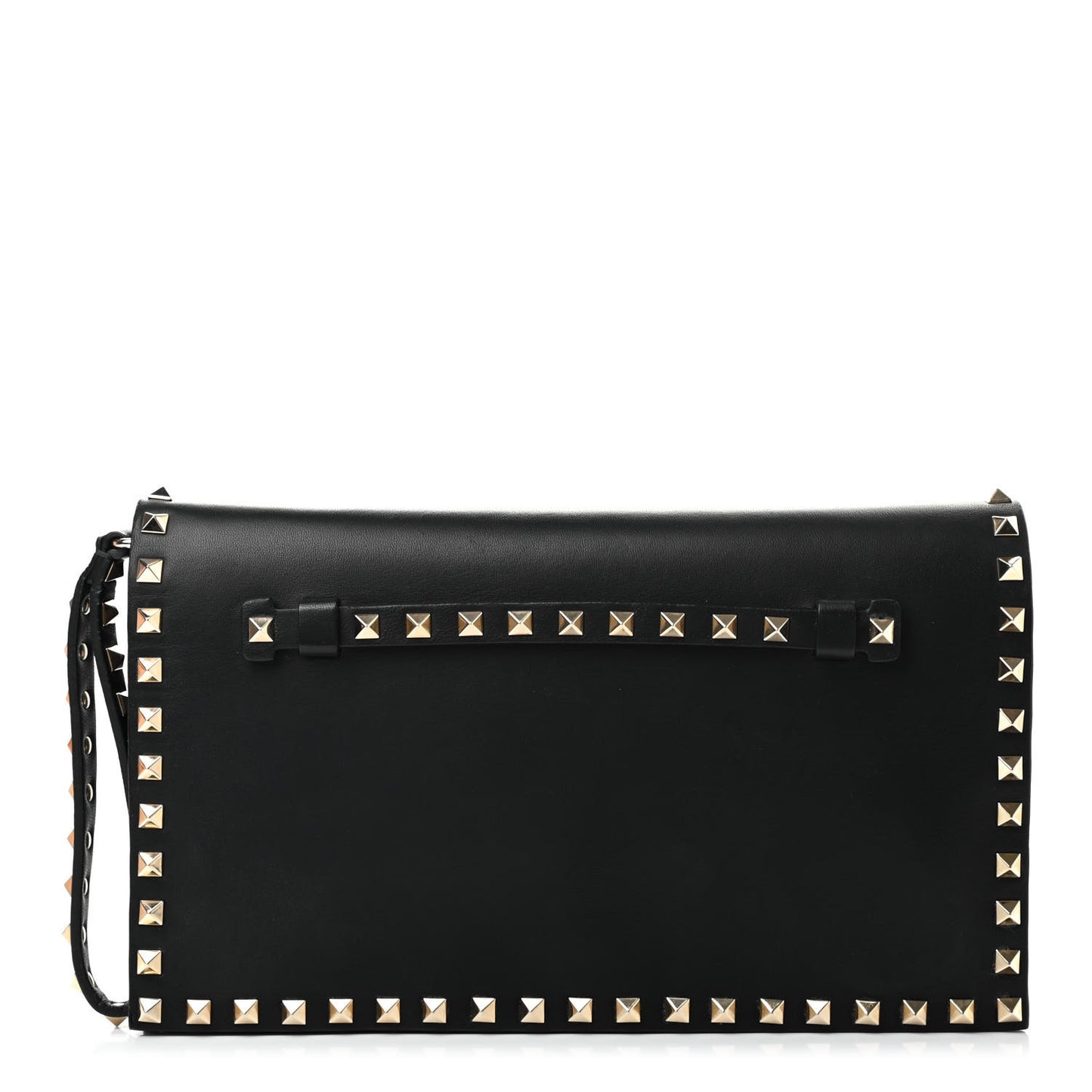 Nappa Rockstud Wristlet Clutch Black