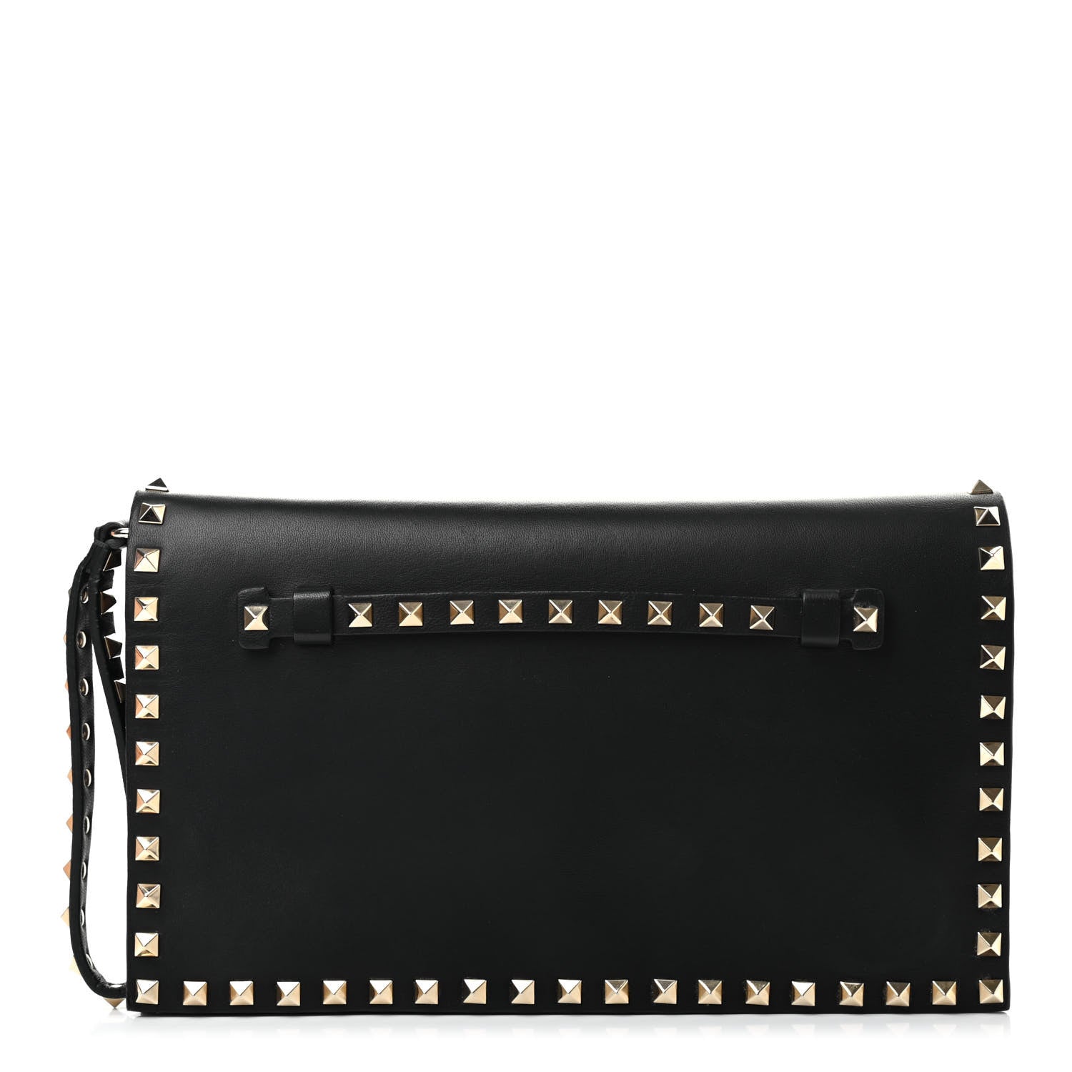 Valentino Garavani Nappa Rockstud Wristlet Clutch Black 1 of 8