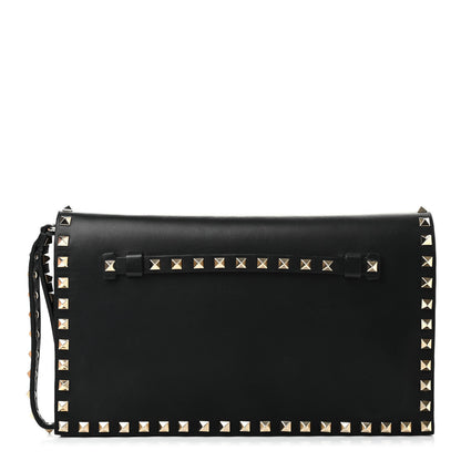 Valentino Garavani Nappa Rockstud Wristlet Clutch Black 1 of 8